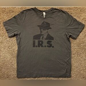 Canvas Brand I.R.S. Graphic Men's 2XL Gray T-Shirt Excellent Condition